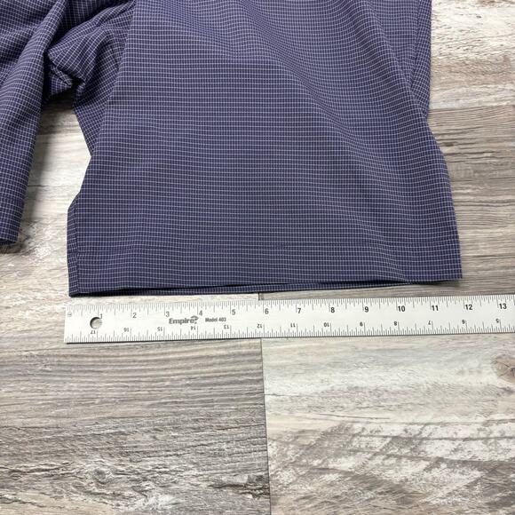 Cutter & Buck CB DryTec Blue Micro Grid Mens 32 Flat Front Golf Chino Shorts EUC - Picture 10 of 10